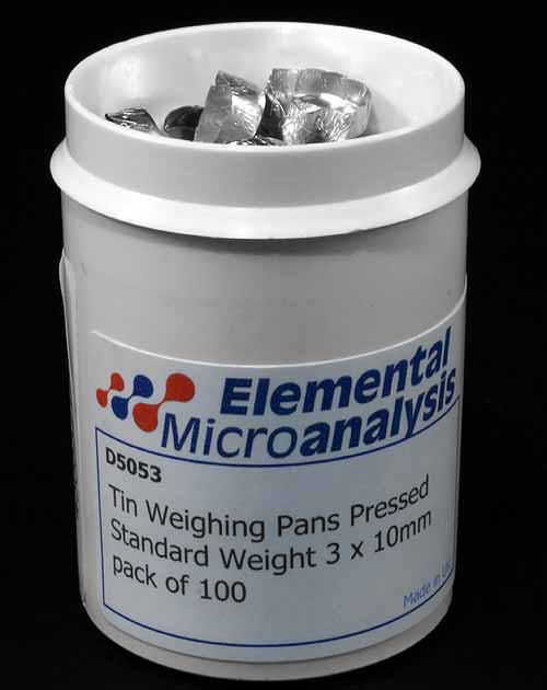 Tin Weighing Pans Pressed Standard Weight 3 x 10mm pack of 100